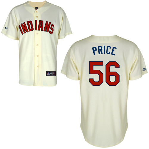 Bryan Price #56 mlb Jersey-Cleveland Indians Women's Authentic Alternate 2 White Cool Base Baseball Jersey